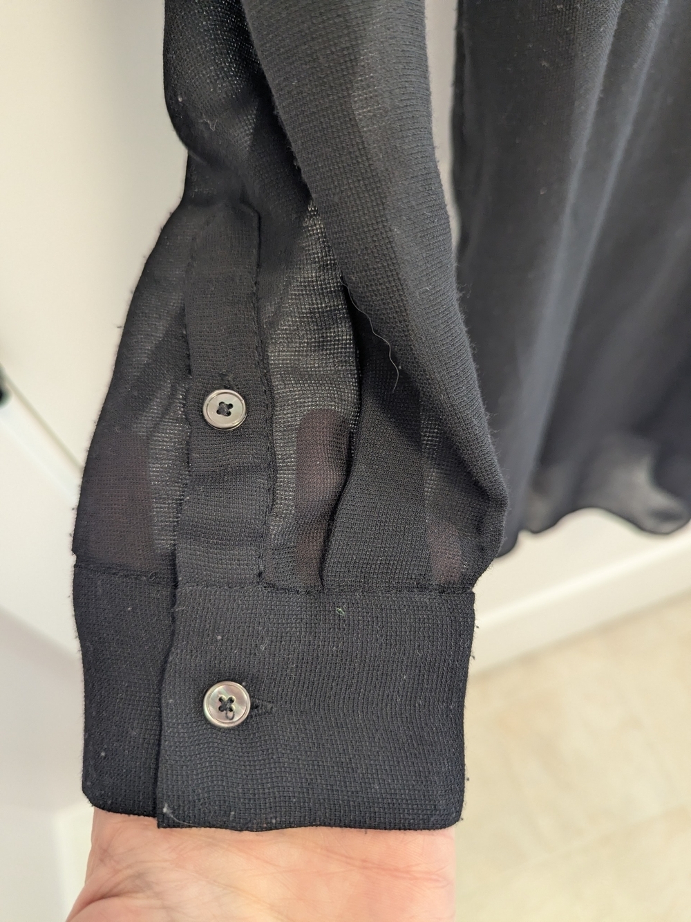 Aritzia Wilfred Sheer Black Tunic Blouse - Picture 6 of 7